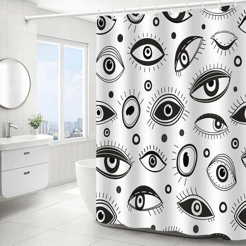 Modern Eye Pattern Shower Curtain Black White Bathroom Decor Waterproof Tiled Print Curtain 180x180cm
Modern Eye Pattern Shower Curtain Black White Bathroom Decor Waterproof Tiled Print Curtain 180x180cm