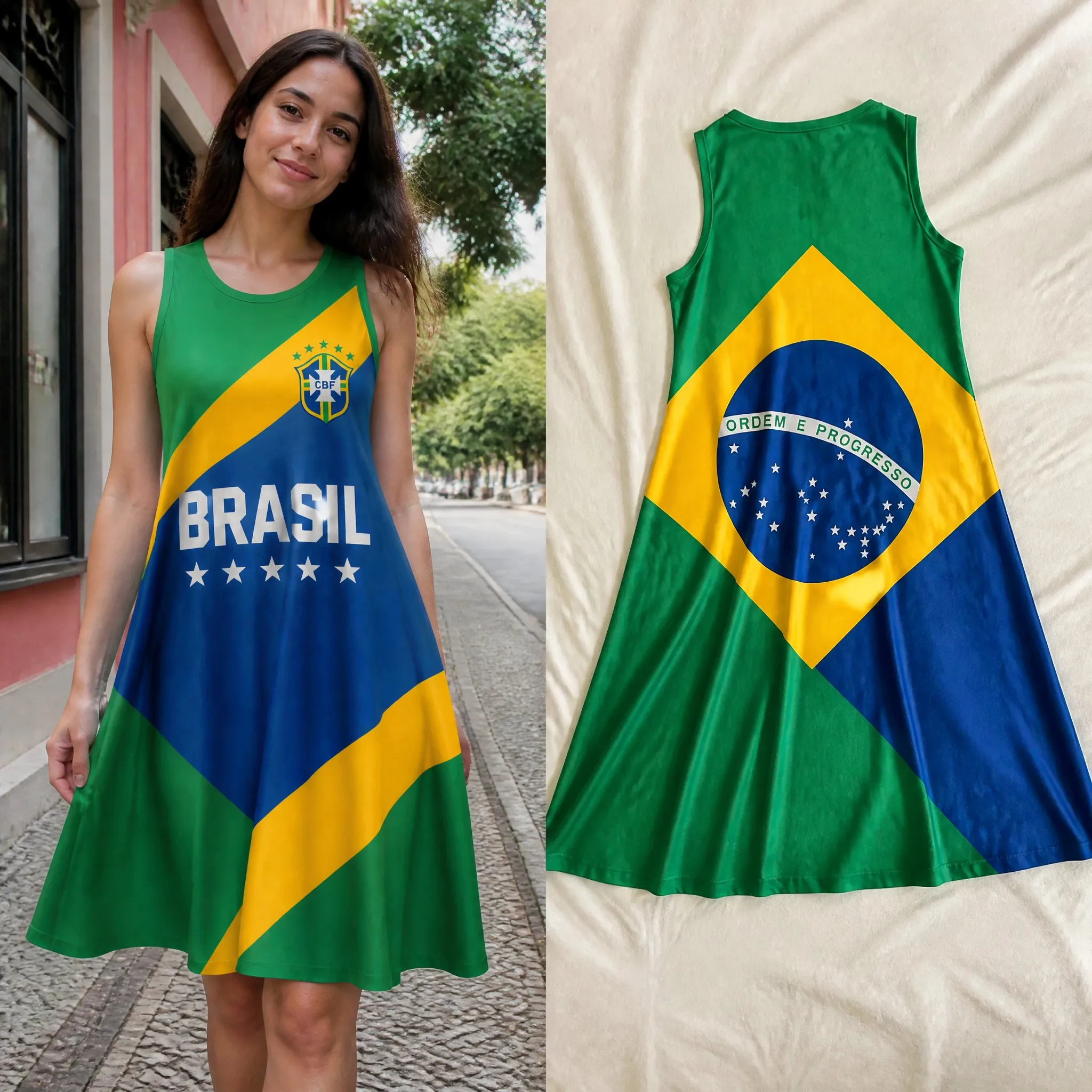 Womens Brazil Green Sleeveless Loose Dress Tropical Rio Print Summer Easy A Line Tank Dress Vacation Street Wear Daily Style Hot
Womens Brazil Green Sleeveless Loose Dress Tropical Rio Print Summer Easy A Line Tank Dress Vacation Street Wear Daily Style Hot