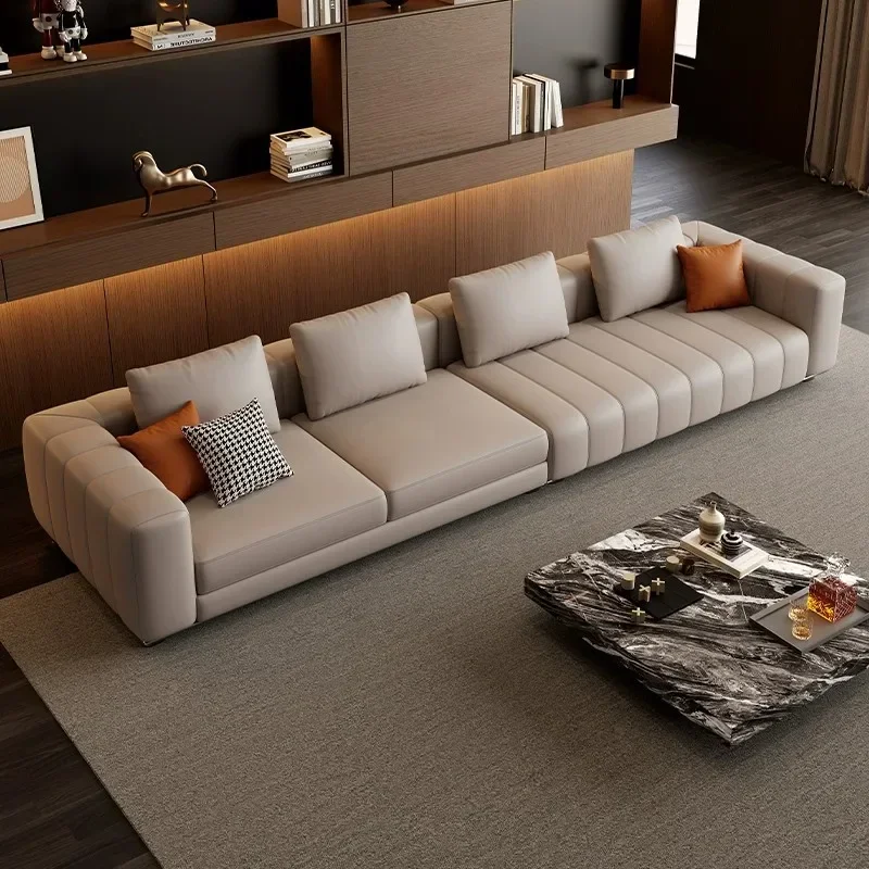 Leather sofa living room modern simple large apartment home straight piano key sofa
Leather sofa living room modern simple large apartment home straight piano key sofa