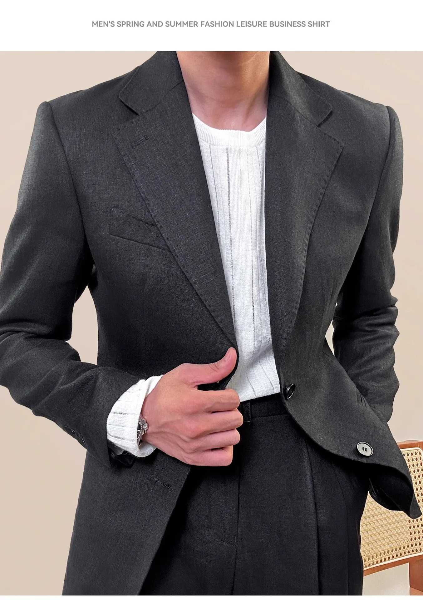 High-Quality Linen Suit 2 Pieces (Jacket+Pants) For Men Summer Beach Elegant Tuxedos Fashion Costume Wedding Costume Blazers
High-Quality Linen Suit 2 Pieces (Jacket+Pants) For Men Summer Beach Elegant Tuxedos Fashion Costume Wedding Costume Blazers