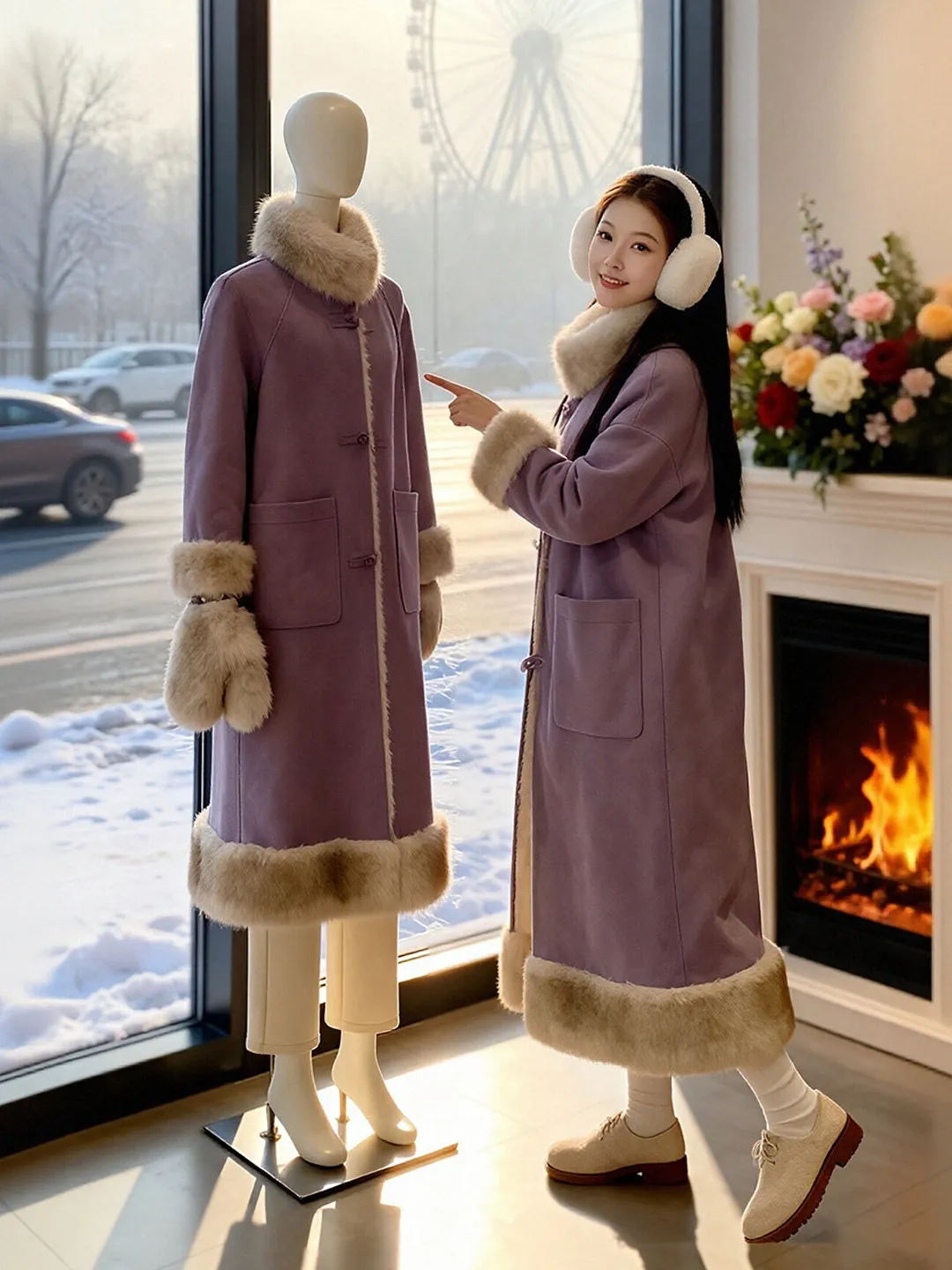Purple Long Thiened Leather Fur Coat Women Winter Large Size Warm eepskin Coat Comfortable Lazy Age Reduction Outerwear
Purple Long Thiened Leather Fur Coat Women Winter Large Size Warm eepskin Coat Comfortable Lazy Age Reduction Outerwear