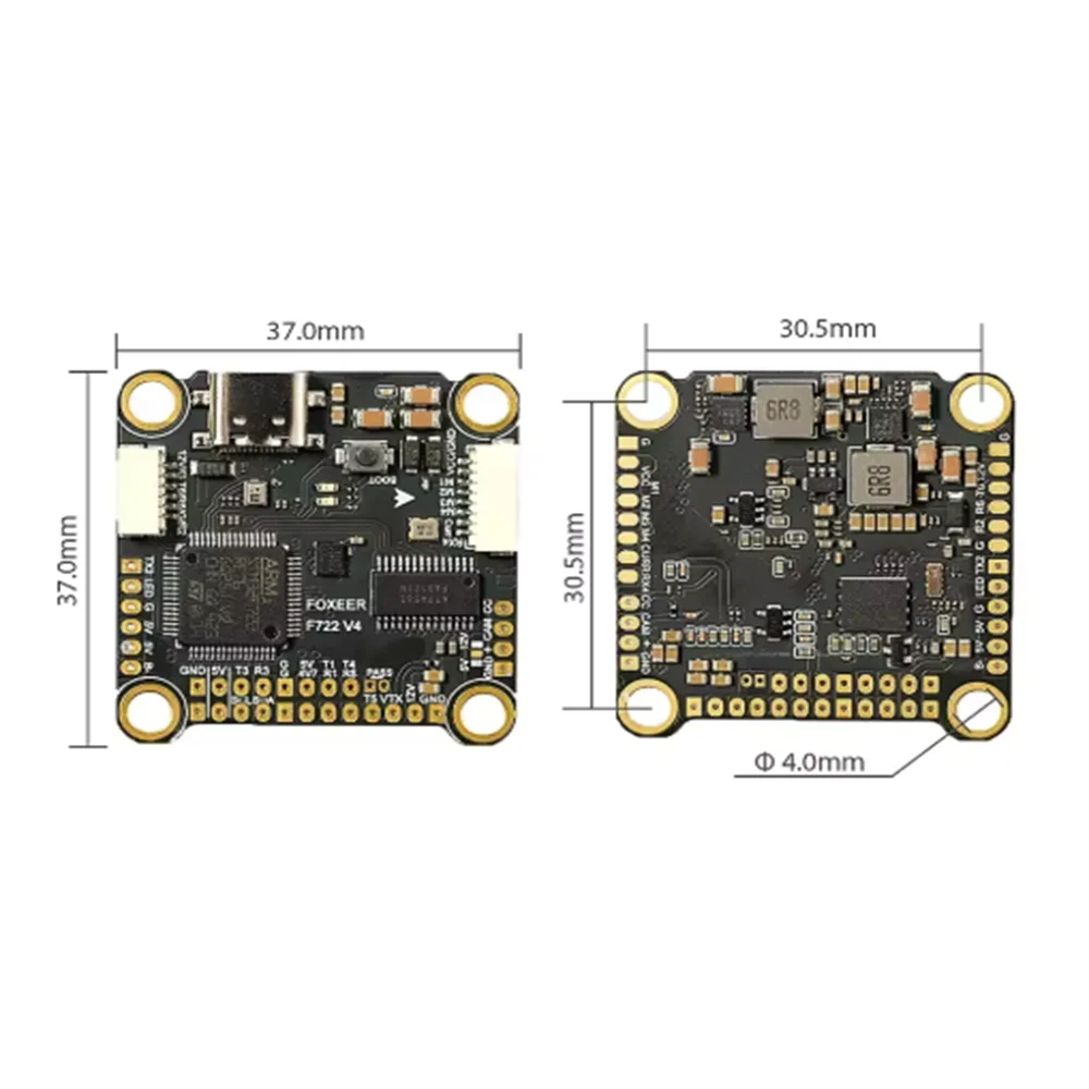 FOXEER F722 V4 Flight Controller ICM42688, Barometer, OSD, Black Box 16M, BEC DC5V/3A, DC12V/3A, 4-6S Lipo for RC FPV Drone
FOXEER F722 V4 Flight Controller ICM42688, Barometer, OSD, Black Box 16M, BEC DC5V/3A, DC12V/3A, 4-6S Lipo for RC FPV Drone