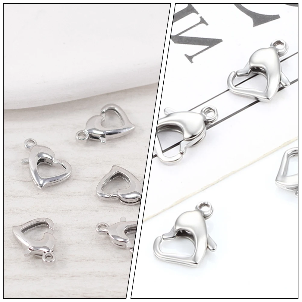 10 Pcs Heart Shaped Buckle 15mm Stainless Steel Necklace Bracelet DIY Clasp Metal Lobster Connector Jewelry Making
10 Pcs Heart Shaped Buckle 15mm Stainless Steel Necklace Bracelet DIY Clasp Metal Lobster Connector Jewelry Making