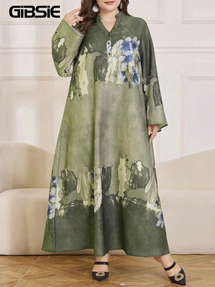 GIBSIE Plus Size V-Neck Button Detail Print Long Dress Women Autumn Chinese style Casual Long Sleeve Loose Maxi Dresses 2026
GIBSIE Plus Size V-Neck Button Detail Print Long Dress Women Autumn Chinese style Casual Long Sleeve Loose Maxi Dresses 2026