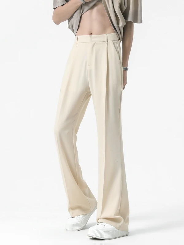 Cleanfit Light Beige High Elastic Casual Men's Pants Spring Summer Drapey Flared Design Extended Length Suit Pants
Cleanfit Light Beige High Elastic Casual Men's Pants Spring Summer Drapey Flared Design Extended Length Suit Pants