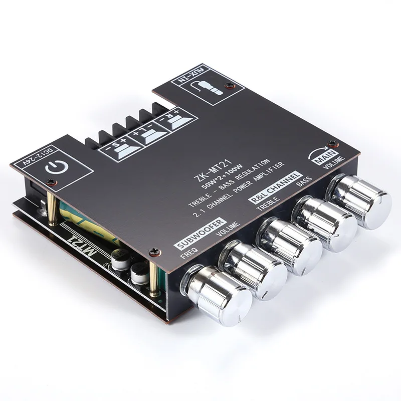 2.1 Channel Bluetooth-Compatible Audio Power Amplifier Module BT 3.5mm AUX 50Wx2+100W Stereo Digital Audio Amp Board for Speaker
2.1 Channel Bluetooth-Compatible Audio Power Amplifier Module BT 3.5mm AUX 50Wx2+100W Stereo Digital Audio Amp Board for Speaker