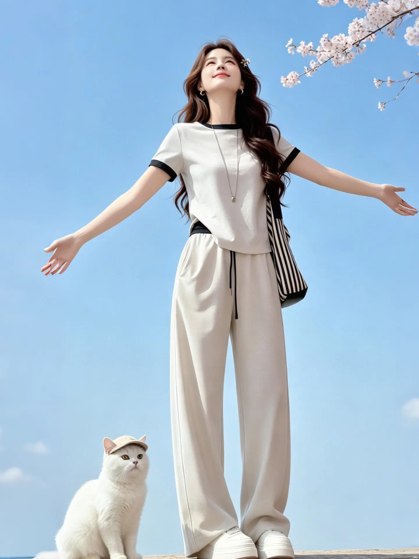 Summer Slimming T-Shirt Wide Leg Pants Set Simple Elegance Two Piece Suit Casual Commute High Waist Breathable Lightweight
Summer Slimming T-Shirt Wide Leg Pants Set Simple Elegance Two Piece Suit Casual Commute High Waist Breathable Lightweight