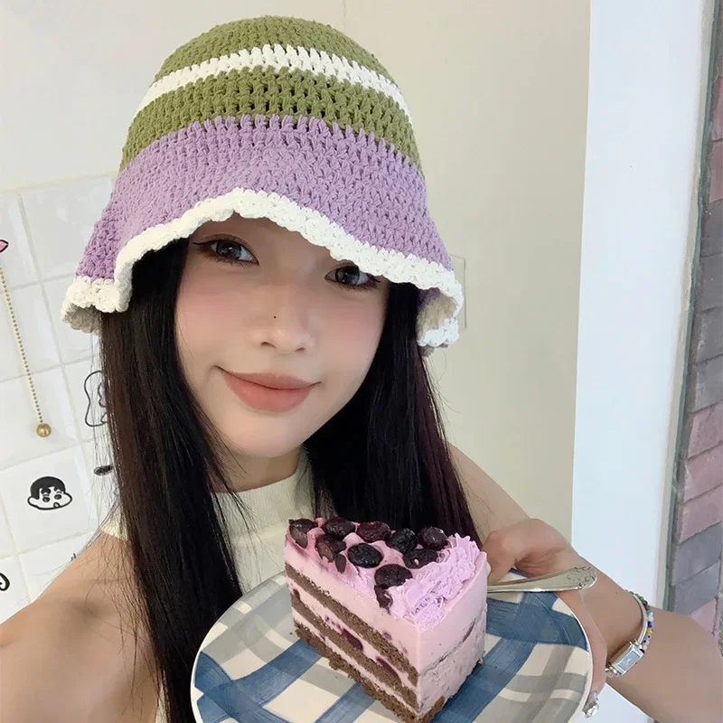 Японская маленькая свежая полосатая рыбацкая шляпа в тон, женская полая шерстяная шляпа
Японская маленькая свежая полосатая рыбацкая шляпа в тон, женская полая шерстяная шляпа