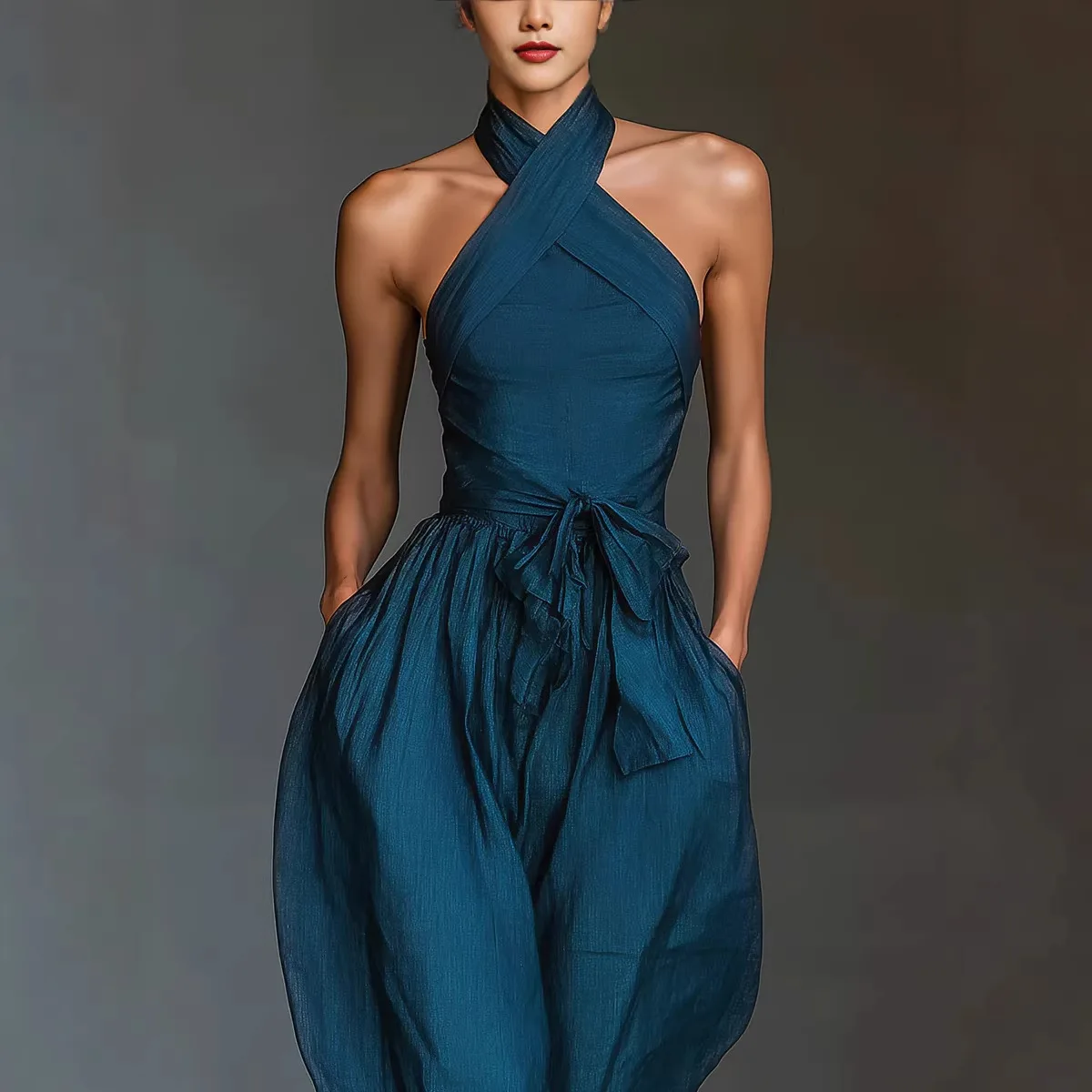 Linen Jumpsuit Women Spring Summer Cross Strap Tank Top Playsuit Wide Leg Pants Romper Casual Beach Vacation Outfit
Linen Jumpsuit Women Spring Summer Cross Strap Tank Top Playsuit Wide Leg Pants Romper Casual Beach Vacation Outfit