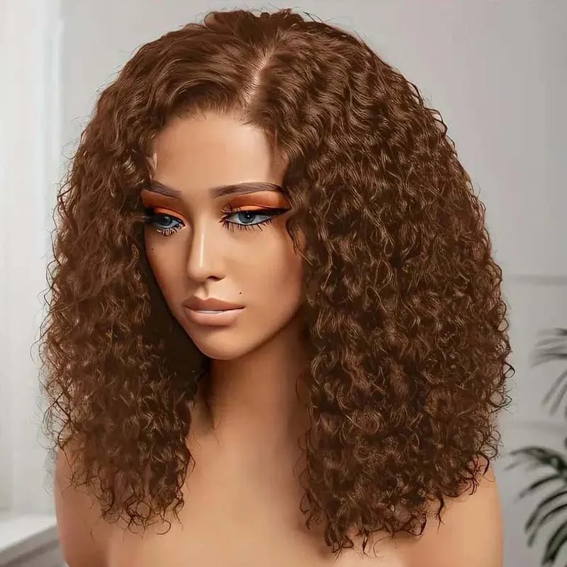 #4 Deep Wave Short Curly Human Hair Wigs Brown Lace Front Wig 13x4 Lace Front Wig Human Hair 200 Density Brown Curly For Woman
#4 Deep Wave Short Curly Human Hair Wigs Brown Lace Front Wig 13x4 Lace Front Wig Human Hair 200 Density Brown Curly For Woman
