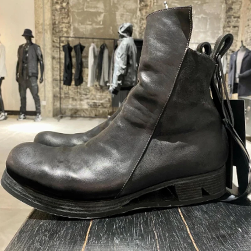 Men's Black Size Zipper Hollowed-Out Sole Ankle Boots 2026 Vintage Distressed Thick Sole Chelsea Boots Streetwear Casual Shoes
Men's Black Size Zipper Hollowed-Out Sole Ankle Boots 2026 Vintage Distressed Thick Sole Chelsea Boots Streetwear Casual Shoes