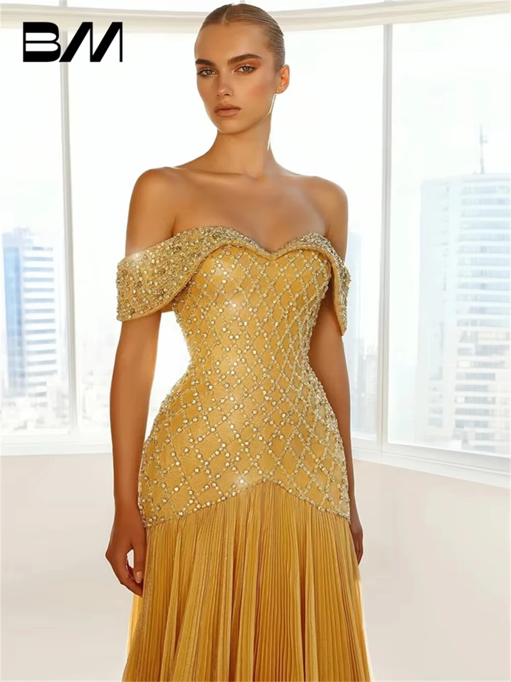 Crystals Beaded Formal Dress For Women Off the Shoulder Sweep Train Customized Evening Prom Dresses Cocktail Party Gowns 2025
Crystals Beaded Formal Dress For Women Off the Shoulder Sweep Train Customized Evening Prom Dresses Cocktail Party Gowns 2025