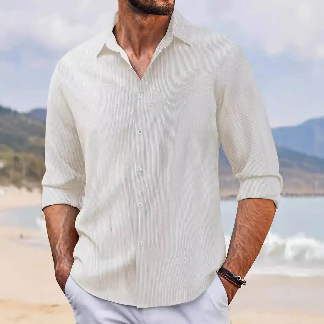 Casual Long Sleeve Men's Shirt Spring Autumn New Style Embroidered Stand Collar Leather Material Resistant to Deformation
Casual Long Sleeve Men's Shirt Spring Autumn New Style Embroidered Stand Collar Leather Material Resistant to Deformation