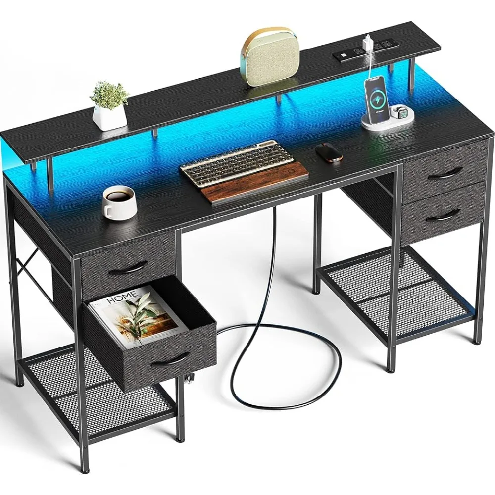 Huuger 55 inch Computer Desk 4 Drawers, Gaming Desk LED Lights & Power Outlets, Home Office Desk Large Storage Space Bedroom
Huuger 55 inch Computer Desk 4 Drawers, Gaming Desk LED Lights & Power Outlets, Home Office Desk Large Storage Space Bedroom