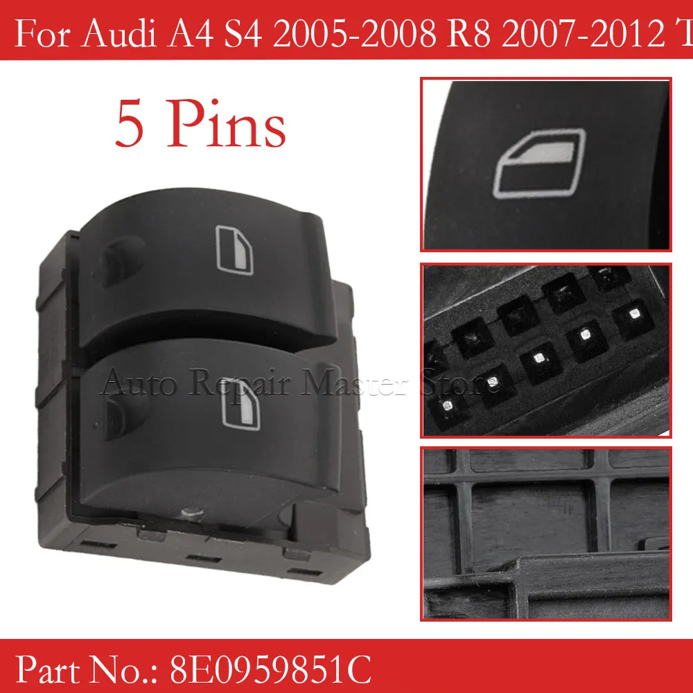 8E0959851C для Audi A4 S4 2005-2008 R8 2007-2012 TT 2011-2014 RS4 2006-2008 кнопка главного переключателя стеклоподъемника
8E0959851C для Audi A4 S4 2005-2008 R8 2007-2012 TT 2011-2014 RS4 2006-2008 кнопка главного переключателя стеклоподъемника