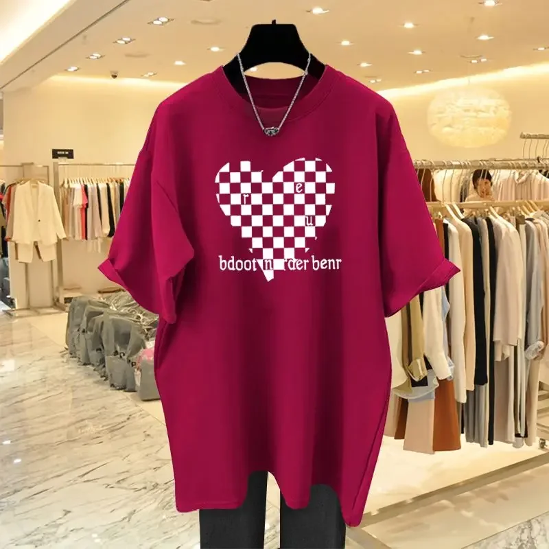 Women's Clothing Fashion Love Pattern Short Sleeve Tee Summer New Chic O-Neck Pure Cotton Basic T-Shirt Lady Tops
Women's Clothing Fashion Love Pattern Short Sleeve Tee Summer New Chic O-Neck Pure Cotton Basic T-Shirt Lady Tops