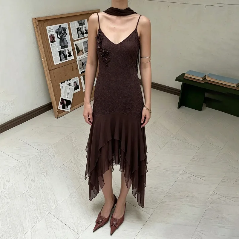 Tsiisd Lace Luxury Women's Dress Lace-Up Scarf V Neck Backless Layered Sexy Fashion Evening Prom Wedding Party Women's Dresses
Tsiisd Lace Luxury Women's Dress Lace-Up Scarf V Neck Backless Layered Sexy Fashion Evening Prom Wedding Party Women's Dresses