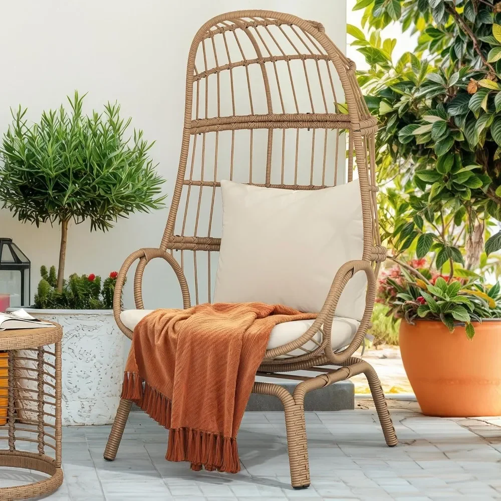 Swivel Egg Chair Outdoor, 370lbs Capacity Wicker Patio Rotating Basket Chair, All-Weather Small Egg Lounger Chair
Swivel Egg Chair Outdoor, 370lbs Capacity Wicker Patio Rotating Basket Chair, All-Weather Small Egg Lounger Chair