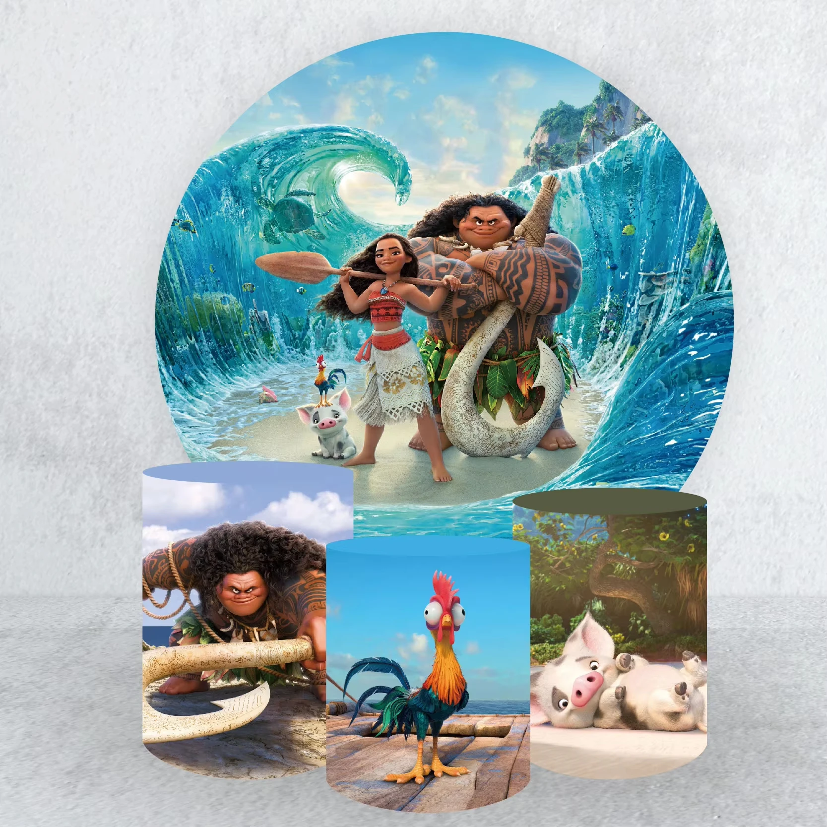Disney Moana Themed Round Background Cloth And Cylinder Cover Baby Shower Children Birthday Party Photography Backdrop Decorate
Disney Moana Themed Round Background Cloth And Cylinder Cover Baby Shower Children Birthday Party Photography Backdrop Decorate