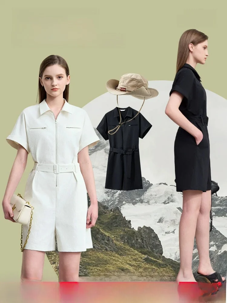 Summer New Style Minimalist Commuter Workwear Flip Collar Short Sleeve Loose Short Length Woven Twill Onesie
Summer New Style Minimalist Commuter Workwear Flip Collar Short Sleeve Loose Short Length Woven Twill Onesie