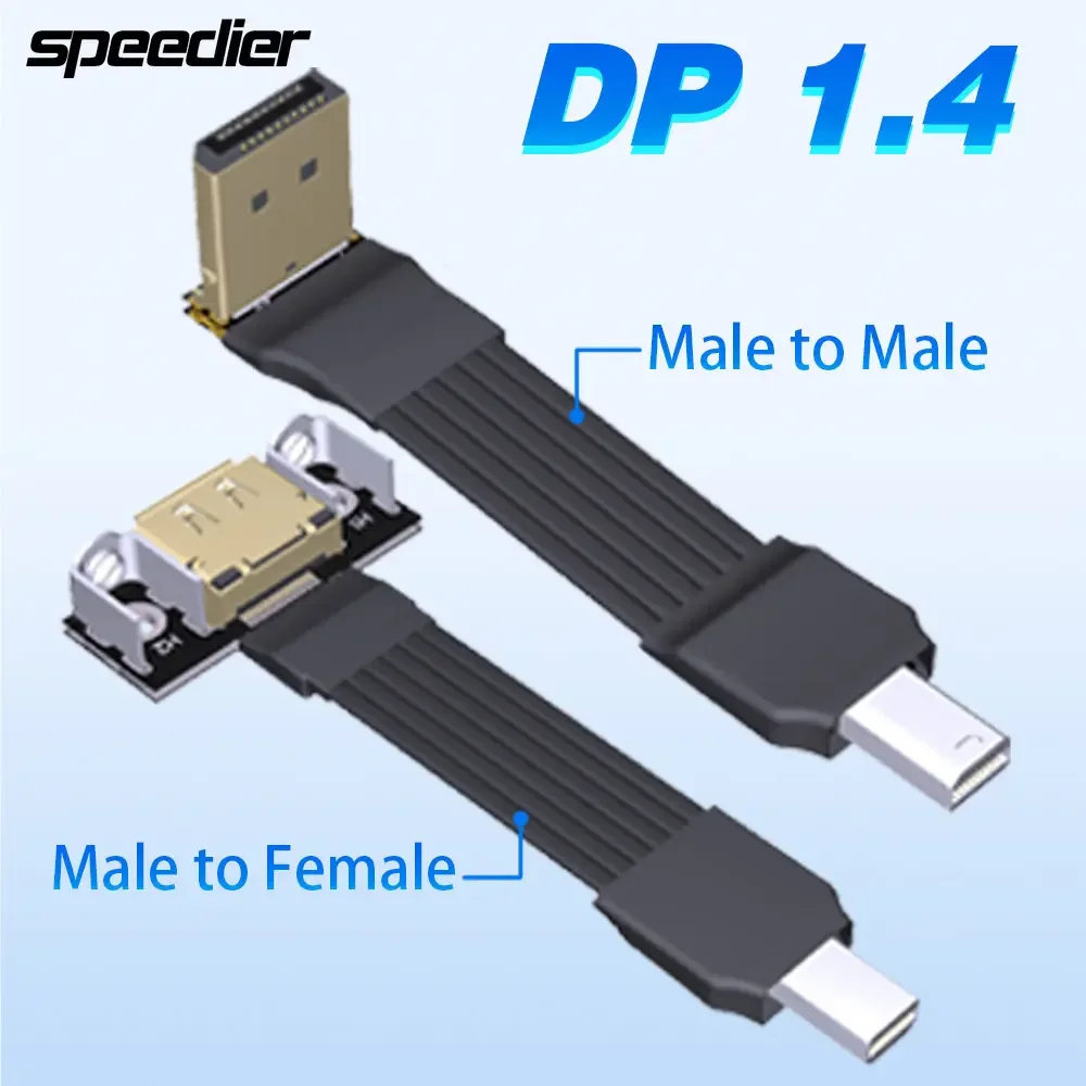 Удлинительный угловой стандартный кабель DP-Mini DP с плоским удлинителем Mini Displayport 1.4 от мужчины к мужчине/мама к женщине Поддержка HDR/DSC
Удлинительный угловой стандартный кабель DP-Mini DP с плоским удлинителем Mini Displayport 1.4 от мужчины к мужчине/мама к женщине Поддержка HDR/DSC