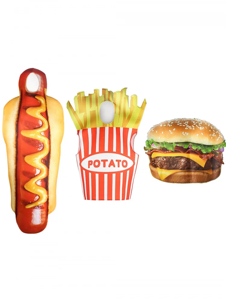 Adult Halloween Costume Props Fast Food Performance Props Sausage Burger Masquerade Ball Role-playing Carnival Polyester
Adult Halloween Costume Props Fast Food Performance Props Sausage Burger Masquerade Ball Role-playing Carnival Polyester