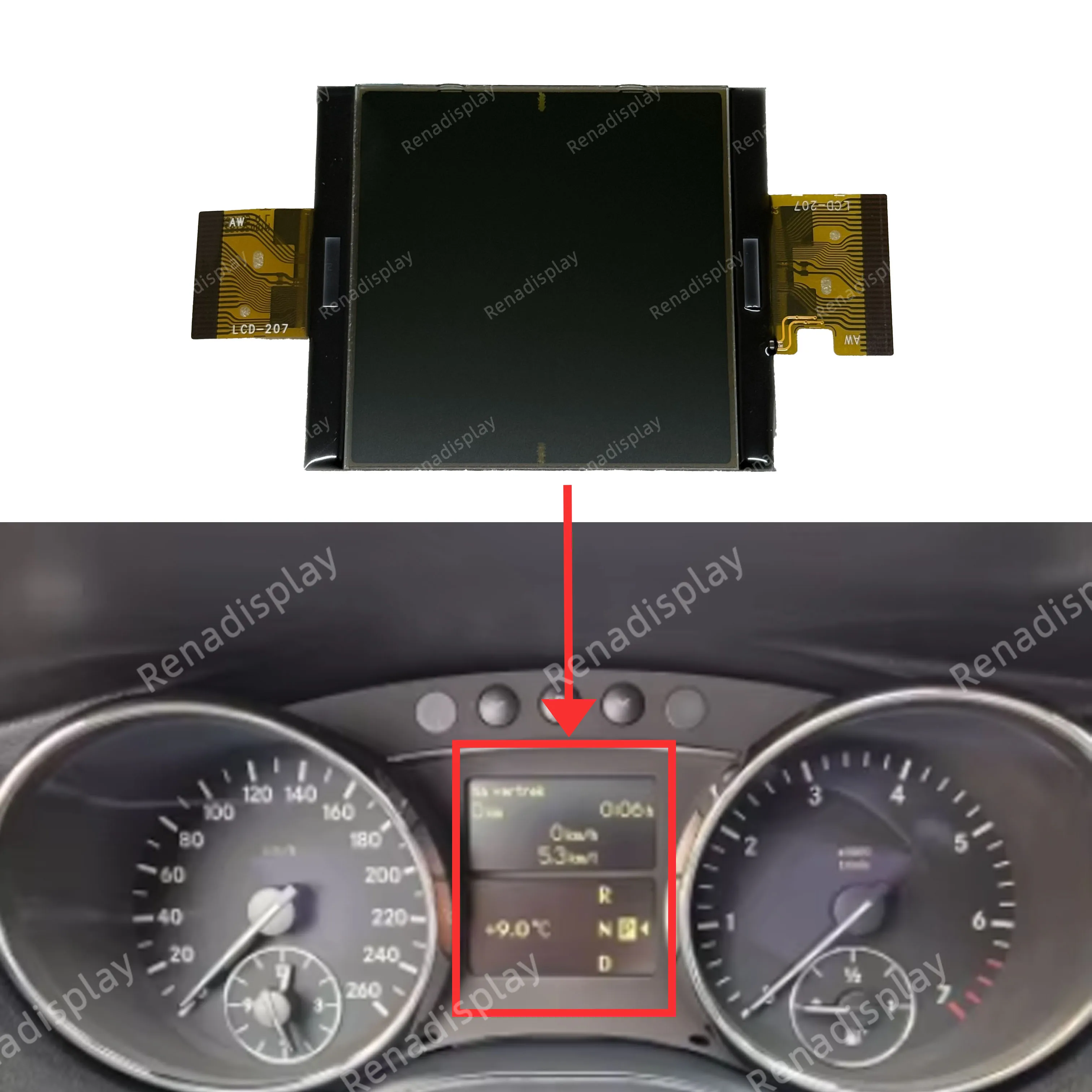 LCD-207 Instrument Cluster LCD Screen Panel For Mercedes-Benz W164 W251 R-Class ML-Class R300 R350 Dashboard Repair Display
LCD-207 Instrument Cluster LCD Screen Panel For Mercedes-Benz W164 W251 R-Class ML-Class R300 R350 Dashboard Repair Display