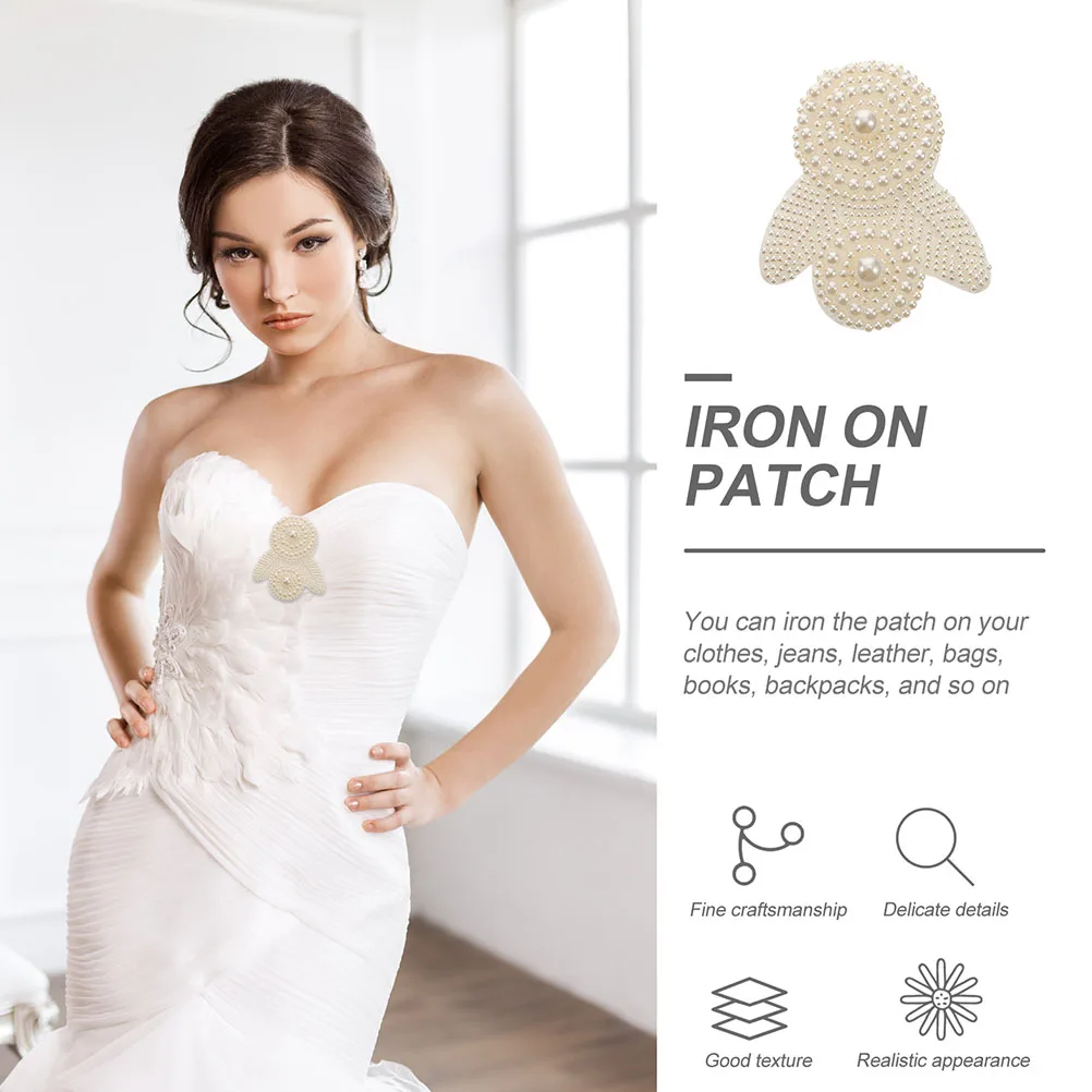 2 Pcs Pearl Decorative Hot Glue Bottom Cloth Sticker Bride Clothes Patches for Shoes Wedding Garment Accessories Sewing 
2 Pcs Pearl Decorative Hot Glue Bottom Cloth Sticker Bride Clothes Patches for Shoes Wedding Garment Accessories Sewing