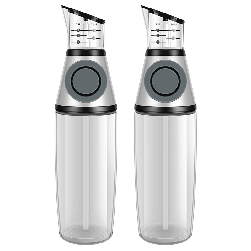 2PCS Olive Oil Dispenser Bottle Clear Glass Oil Bottles Container With Measurement Scale
2PCS Olive Oil Dispenser Bottle Clear Glass Oil Bottles Container With Measurement Scale