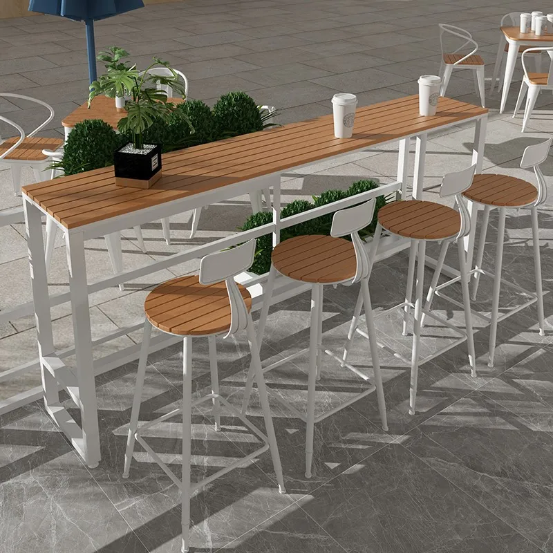 Outdoor home balcony Wrought iron plastic wood tables and chairs Coffee shop Outdoor anti-corrosion high foot against the wall
Outdoor home balcony Wrought iron plastic wood tables and chairs Coffee shop Outdoor anti-corrosion high foot against the wall