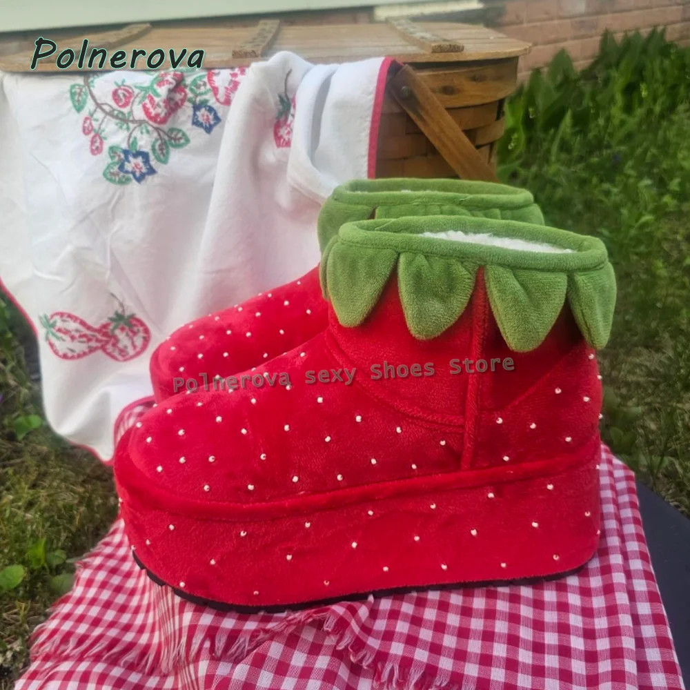 Strawberry Pattern Fashion Mid-Calf Boots Round Toe Thick Sole Pull On Mixed Colors Women Y2K Dress Shoes 2025 New Arrivals
Strawberry Pattern Fashion Mid-Calf Boots Round Toe Thick Sole Pull On Mixed Colors Women Y2K Dress Shoes 2025 New Arrivals