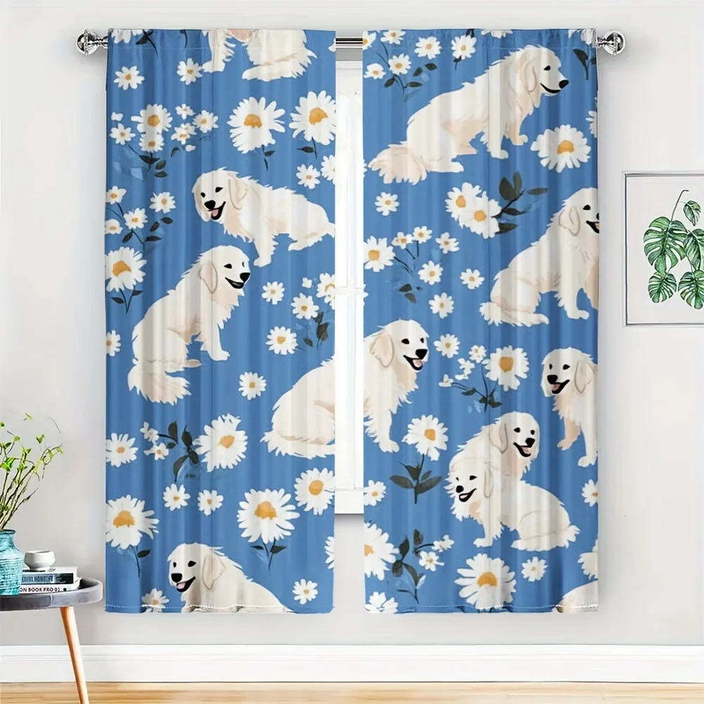 Blue Dog and Daisy Print Curtain Set for Living Room Window Curtains Cute Puppy Pet Lover Floral Home Decor Drapes
Blue Dog and Daisy Print Curtain Set for Living Room Window Curtains Cute Puppy Pet Lover Floral Home Decor Drapes