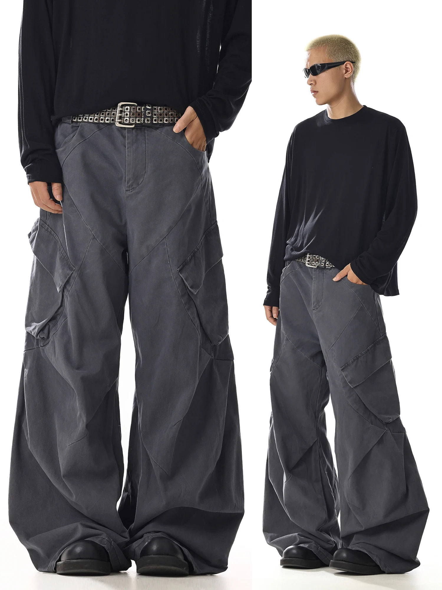 Retro American Grey Work Pants Men's Women's Straight Leg Wide Leg Casual Trousers Fashionable High Street Design Sensation
Retro American Grey Work Pants Men's Women's Straight Leg Wide Leg Casual Trousers Fashionable High Street Design Sensation