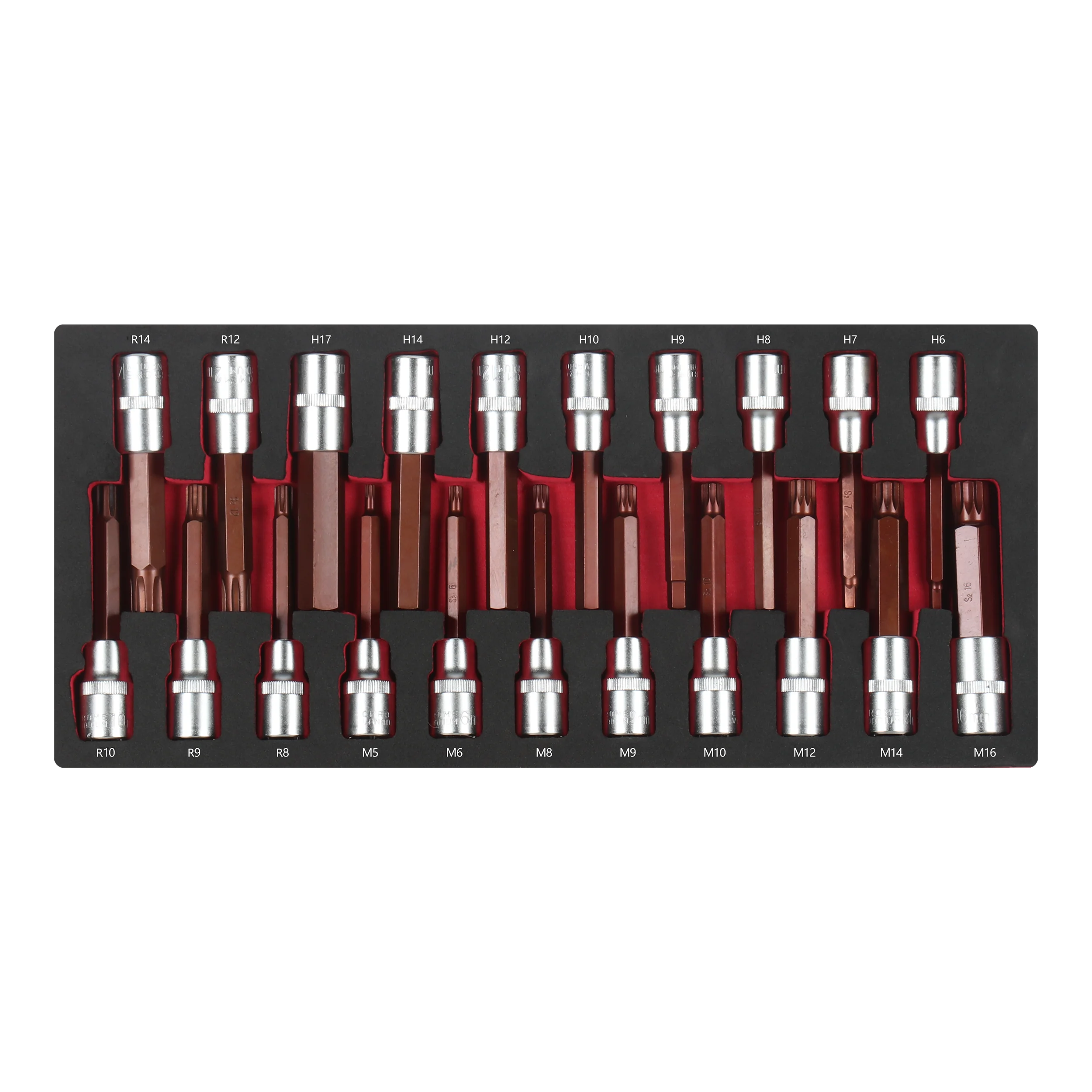 21PCS 1/2-Inch H M R Type Socket Deep Bits Tool Box Set CR-V Material OEM
21PCS 1/2-Inch H M R Type Socket Deep Bits Tool Box Set CR-V Material OEM