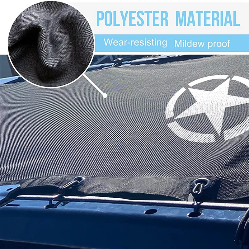 Sunshade for Ford Bronco, Mesh Sun Shade Bikini Top Cover for Ford Bronco 2021 2022 4 Door Accessories (Star)
Sunshade for Ford Bronco, Mesh Sun Shade Bikini Top Cover for Ford Bronco 2021 2022 4 Door Accessories (Star)