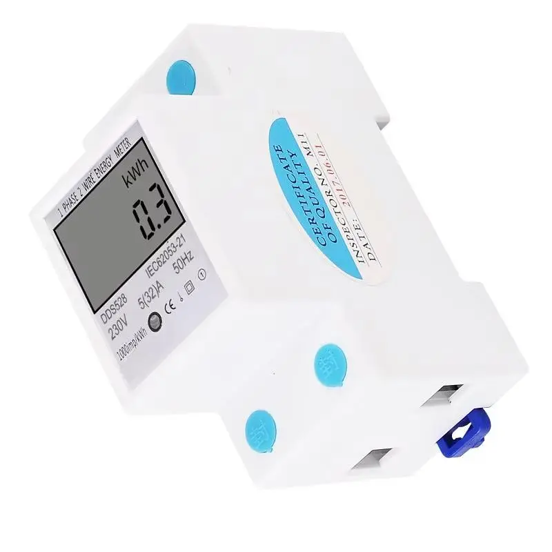 DDS528 Watt Hour Meter DIN Guide LCD Digital Display Power Consumption kWh Multifunction Single Phase AC 230V Watt Hour Meter
DDS528 Watt Hour Meter DIN Guide LCD Digital Display Power Consumption kWh Multifunction Single Phase AC 230V Watt Hour Meter
