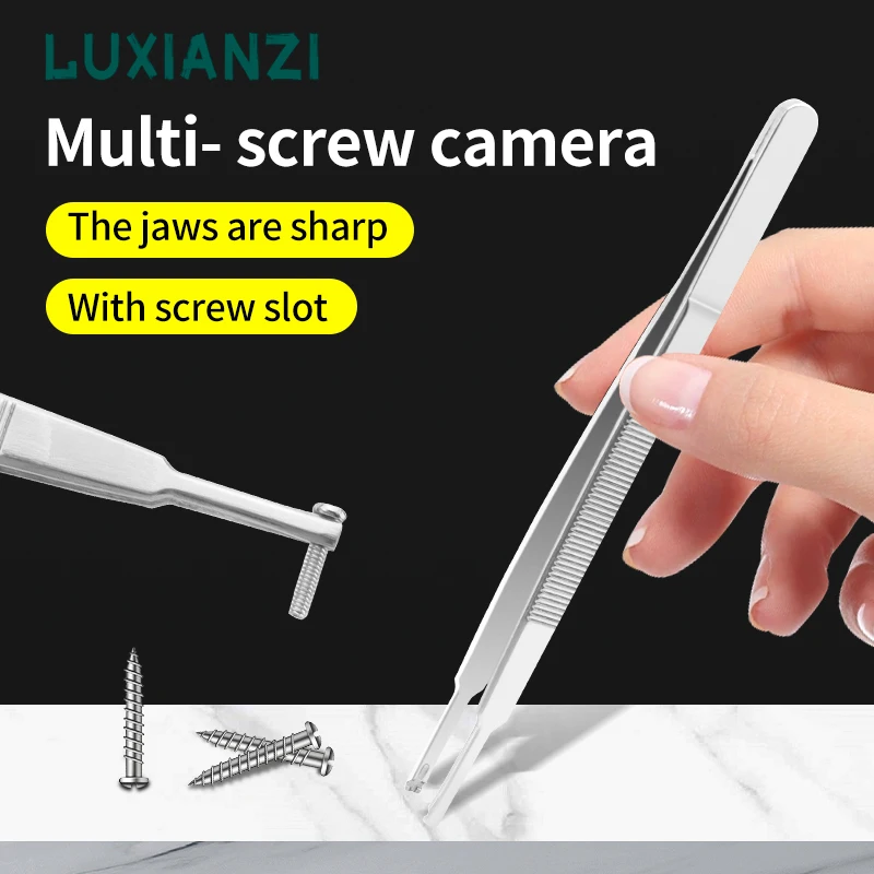 LUXIANZI Stainless Steel Screw Tweezers High Precision Forceps For Mobile Phone Soldering Laptop Repair Clamping Tool
LUXIANZI Stainless Steel Screw Tweezers High Precision Forceps For Mobile Phone Soldering Laptop Repair Clamping Tool
