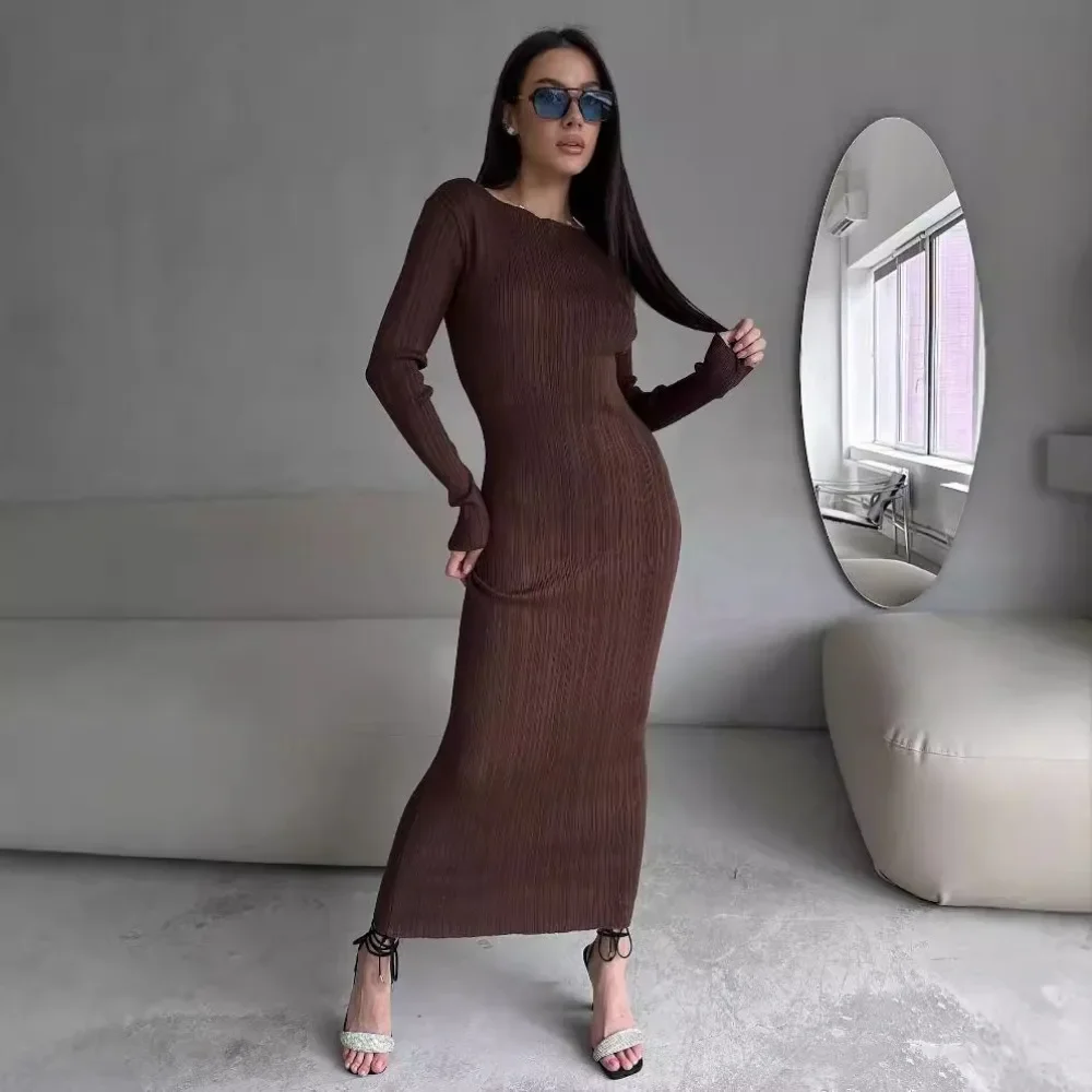 Autumn Winter Sweater Dress for Women Elegant Long Sleeve Slim Maxi Knitted Dresses Casual Solid Basic Party Dress 2024
Autumn Winter Sweater Dress for Women Elegant Long Sleeve Slim Maxi Knitted Dresses Casual Solid Basic Party Dress 2024