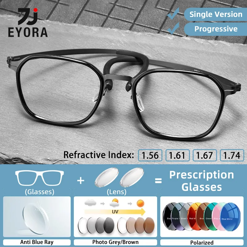 EYORA TR Vintage Ultralight Polygon Reading Glasses Myopia Eyewear Hyperopia Anti Blue Ray Progressive Photochromic Eyewear Lens
EYORA TR Vintage Ultralight Polygon Reading Glasses Myopia Eyewear Hyperopia Anti Blue Ray Progressive Photochromic Eyewear Lens