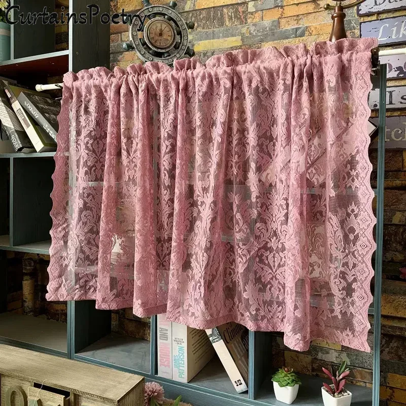 Sheer Pink Curtains for Bedroom Vintage Floral Lace Curtains Light Flitering Short Window Curtain Princess Girls Room Home Decor
Sheer Pink Curtains for Bedroom Vintage Floral Lace Curtains Light Flitering Short Window Curtain Princess Girls Room Home Decor