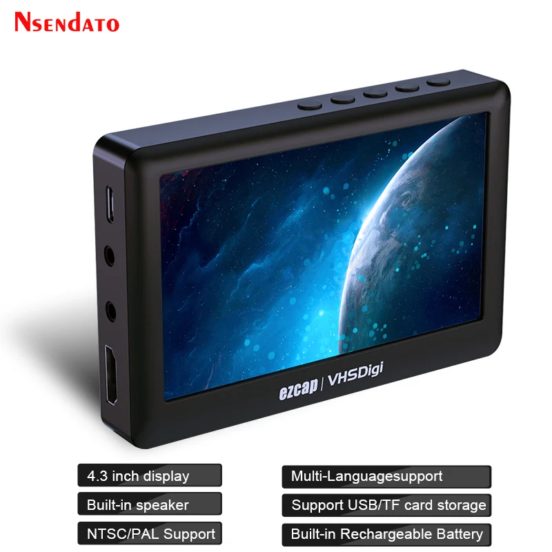 Ezcap180 4.3 Inch AV Video Recorder Analog to Digital Conversion Record Video Capture from VHS VCR RCA Hi8 Camcorder DVD Player
Ezcap180 4.3 Inch AV Video Recorder Analog to Digital Conversion Record Video Capture from VHS VCR RCA Hi8 Camcorder DVD Player