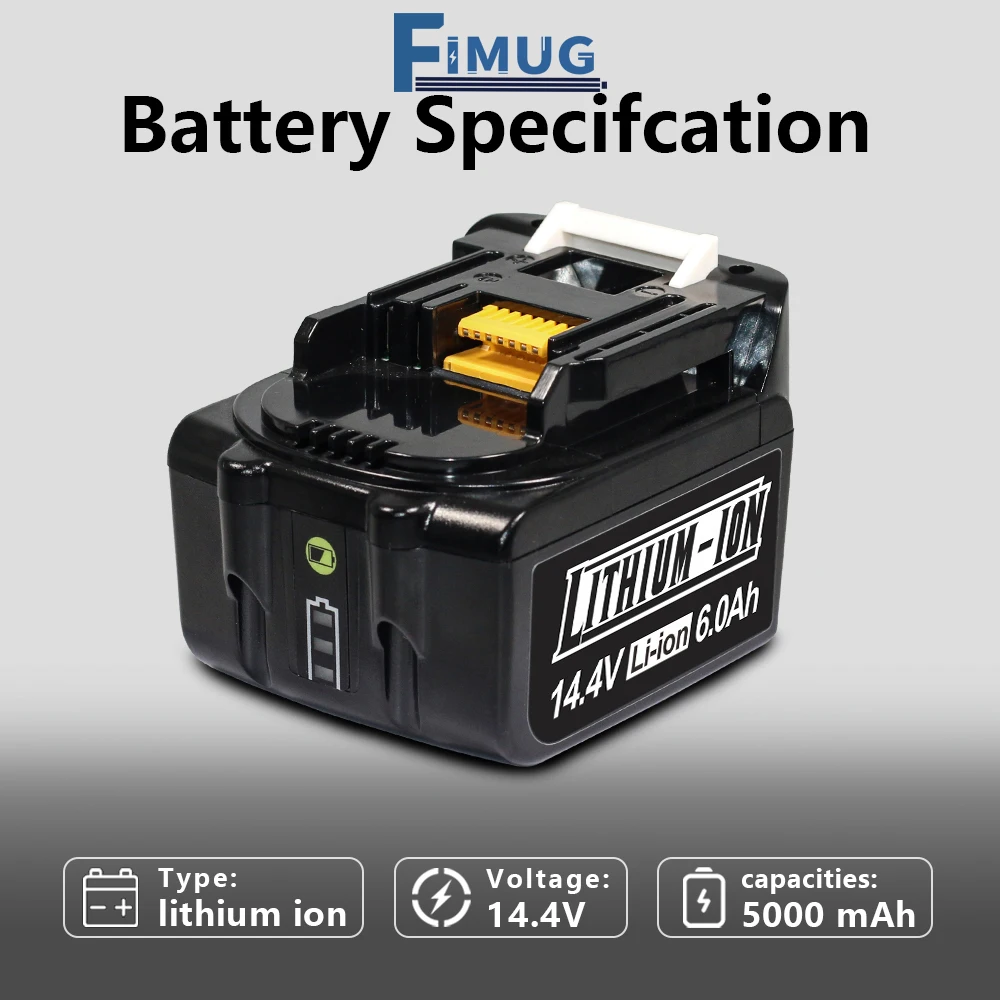 FMING For Makita 14.4V 6Ah Power Tools Batteries Rechargeable 18650 Li-ion Battery replace For Makita 14.4V Tool BL1460 BL1430
FMING For Makita 14.4V 6Ah Power Tools Batteries Rechargeable 18650 Li-ion Battery replace For Makita 14.4V Tool BL1460 BL1430