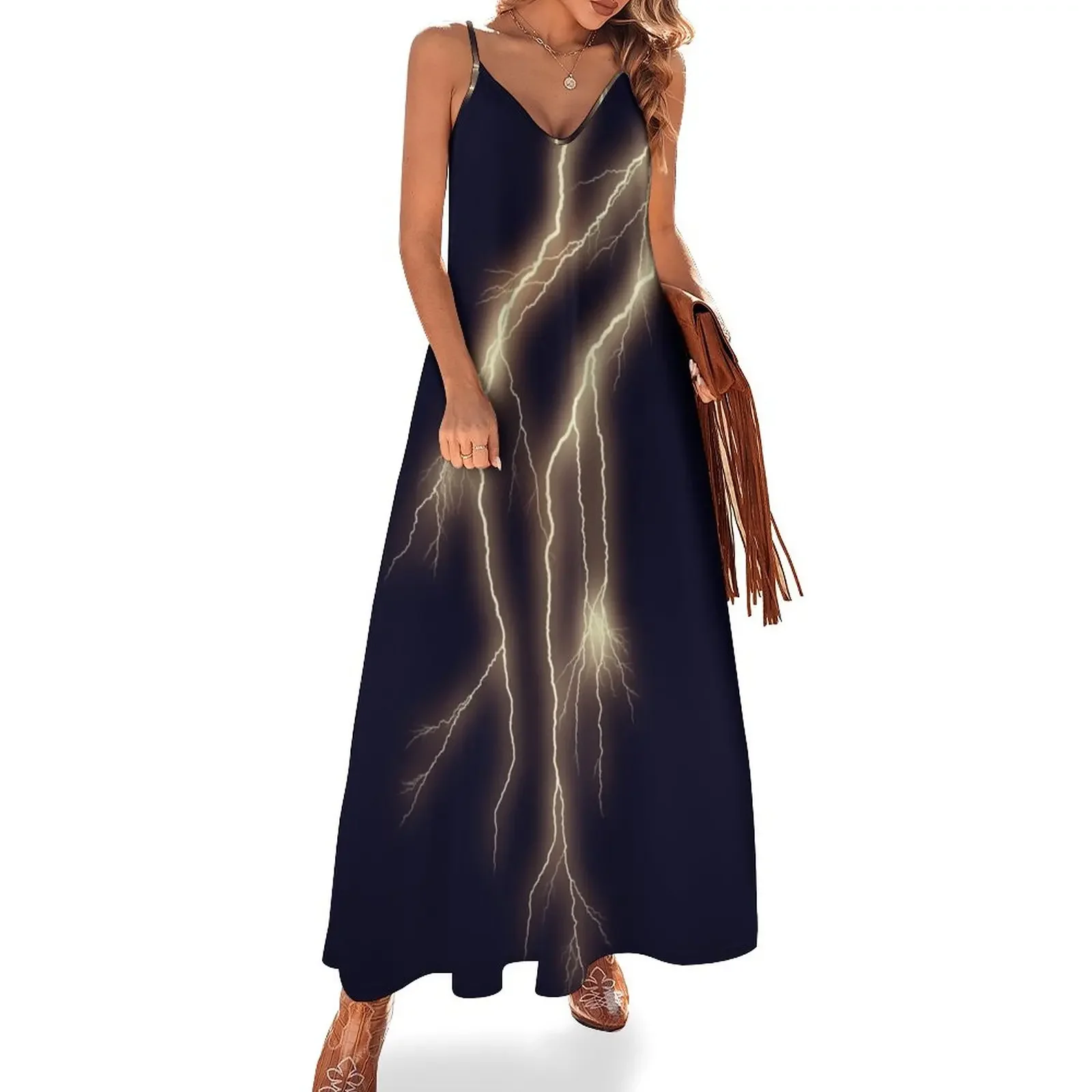 Lightning Bolt on Indigo Sleeveless Dress party dresses woman elegant women's dresses sale Women's long dress
Lightning Bolt on Indigo Sleeveless Dress party dresses woman elegant women's dresses sale Women's long dress