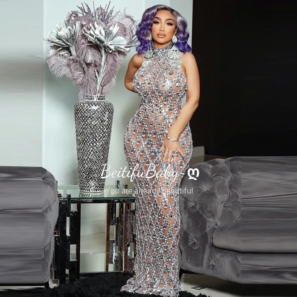 BeitifuBaby Evening Dresses for Women Sexy Sparkling Rhinestone Silver Hanging Neck Sleeveless Bodycon Cocktail Dress Vestidos
BeitifuBaby Evening Dresses for Women Sexy Sparkling Rhinestone Silver Hanging Neck Sleeveless Bodycon Cocktail Dress Vestidos
