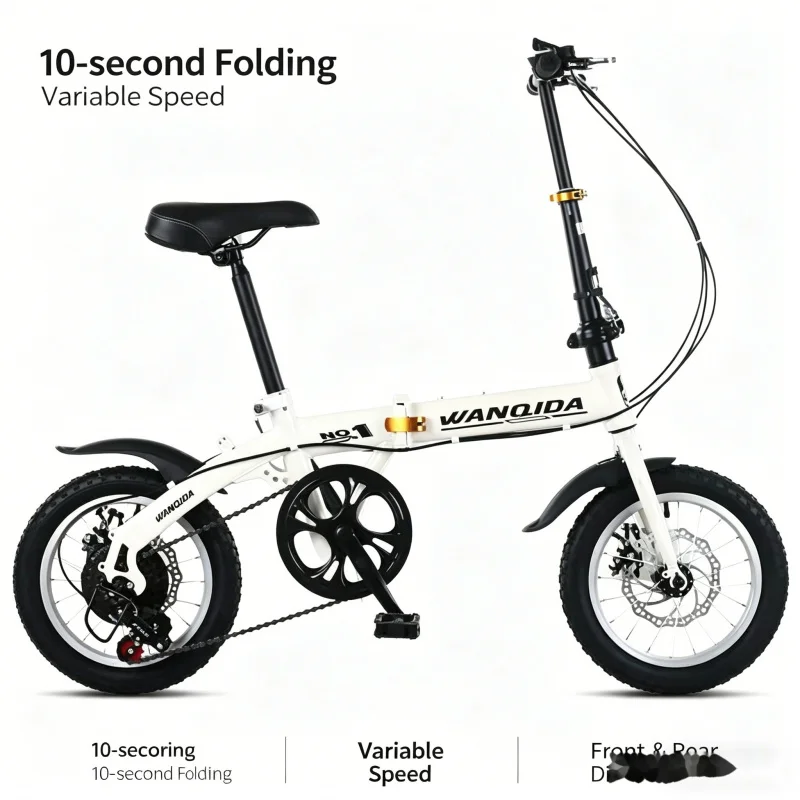 14 Inch White 7 Speed Mini Folding Bike 12 14 Inch Small Adult Bicycle Disc Brake Portable Lightweight Commuter City Bike for Me
14 Inch White 7 Speed Mini Folding Bike 12 14 Inch Small Adult Bicycle Disc Brake Portable Lightweight Commuter City Bike for Me