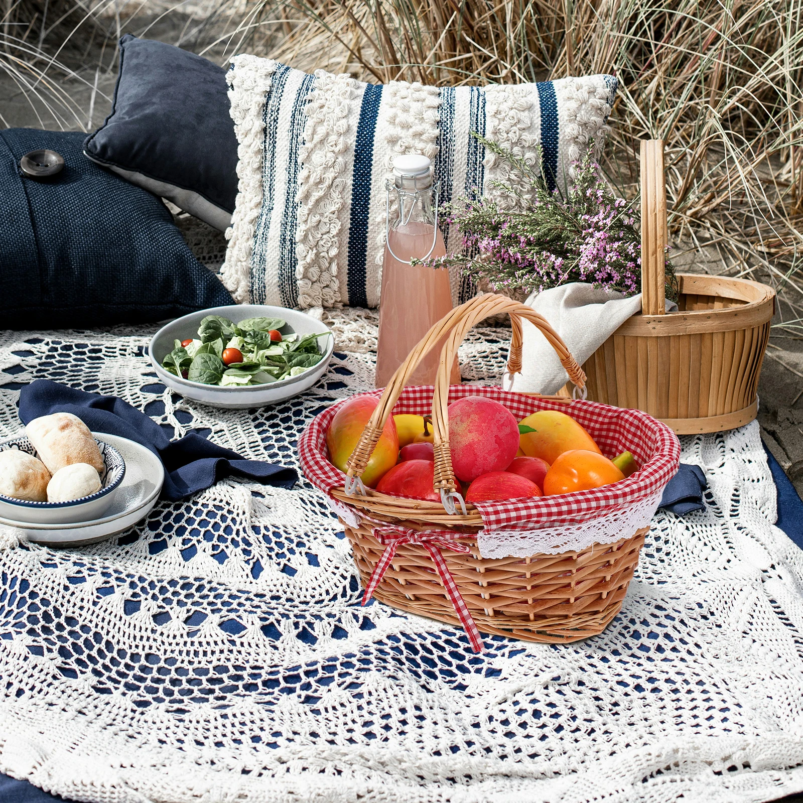 Rattan Picnic Basket Foldable Fruit Storage Woven Portable Vintage Natural Handmade Vegetable Shopping Baskets
Rattan Picnic Basket Foldable Fruit Storage Woven Portable Vintage Natural Handmade Vegetable Shopping Baskets