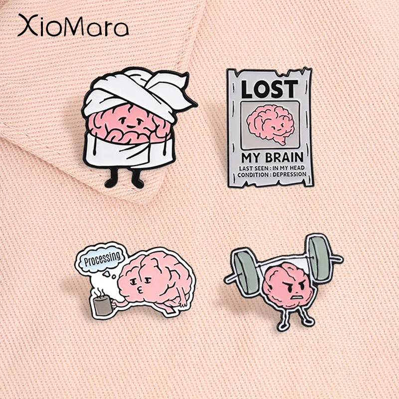 Brain Overload Enamel Pins Lost My Brain Bathrobe Brain Fitness Weightlifting Brain Brooch Lapel Badge Jewelry Gifts for Friends
Brain Overload Enamel Pins Lost My Brain Bathrobe Brain Fitness Weightlifting Brain Brooch Lapel Badge Jewelry Gifts for Friends