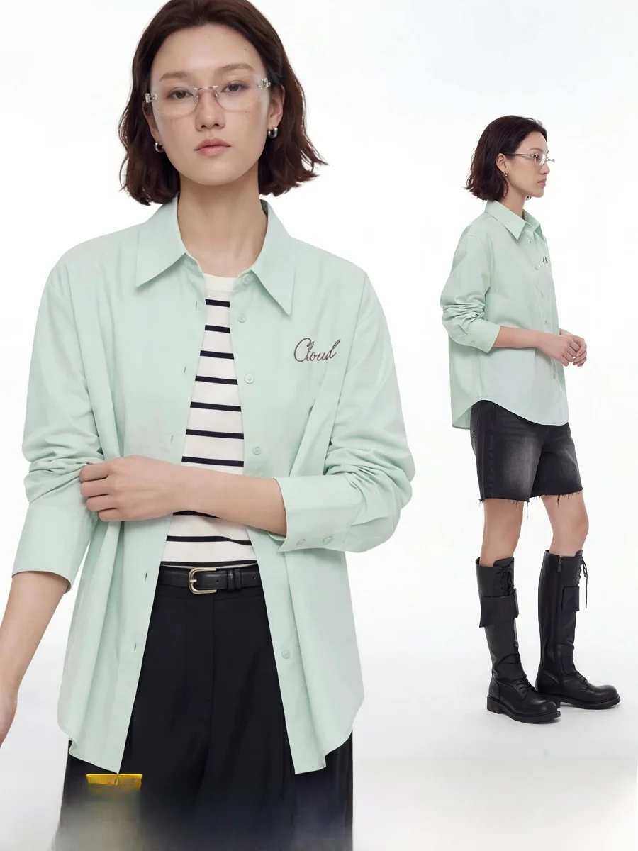 Mint Colored Long Pile Cotton Loose Women's Shirt High Density Spring Summer Slimming Top Casual Style Button up Shirt
Mint Colored Long Pile Cotton Loose Women's Shirt High Density Spring Summer Slimming Top Casual Style Button up Shirt