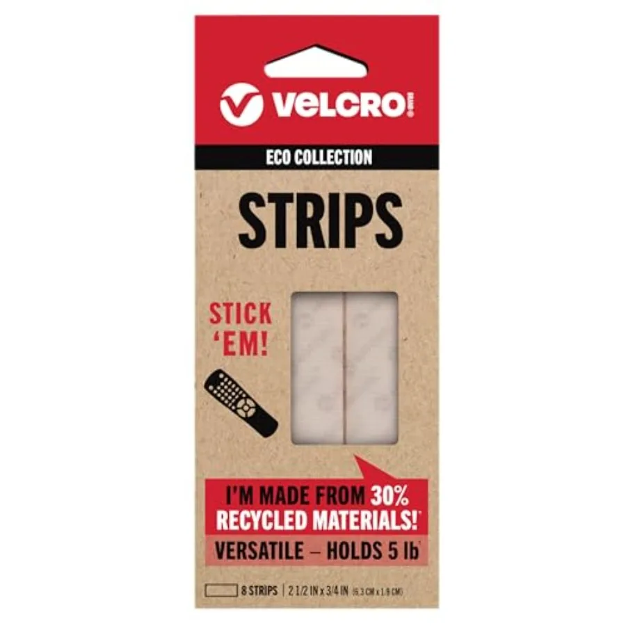 ECO Collection Tapes, Stick On Adhesive Strips, Sustainable 30% Recycled Material, 8ct
ECO Collection Tapes, Stick On Adhesive Strips, Sustainable 30% Recycled Material, 8ct