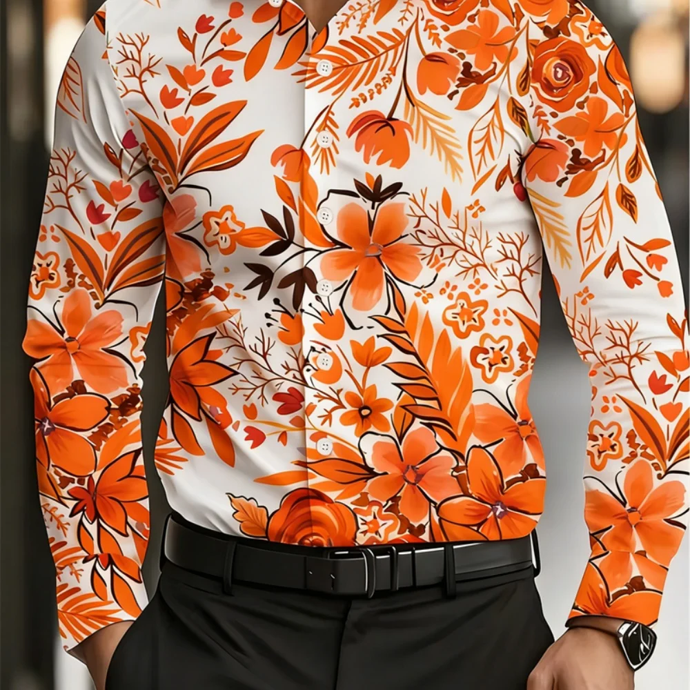 Men's Long Sleeve Shirt Classic Collar Button Floral Pattern Print Street Casual Spring Autumn New
Men's Long Sleeve Shirt Classic Collar Button Floral Pattern Print Street Casual Spring Autumn New